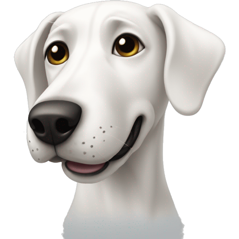 White dog with black ear  emoji