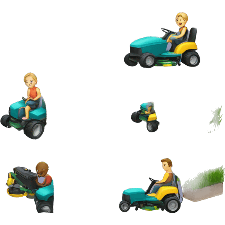 Lawn mower birthday party emoji