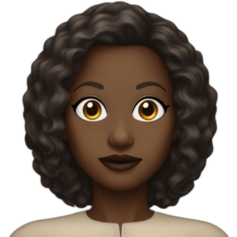 viola davis with a round face and long dark hair and hoop earrings emoji