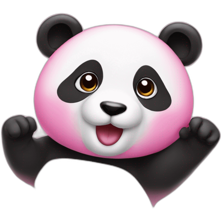 pink panda flying kiss emoji