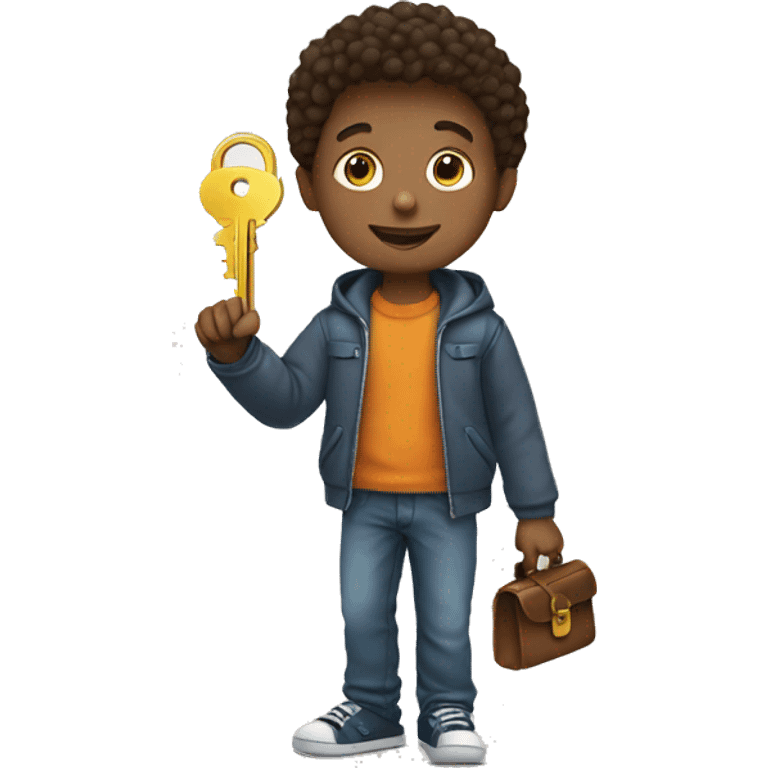 boy with key in hand emoji