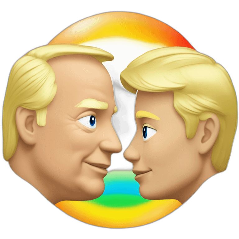 trump-and-putin-kissing,-lgbtq+ friendly, positivity, inclusiveness emoji