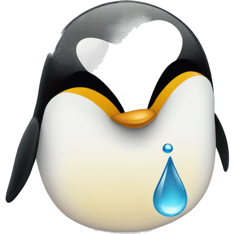 Penguins with a tear drop emoji