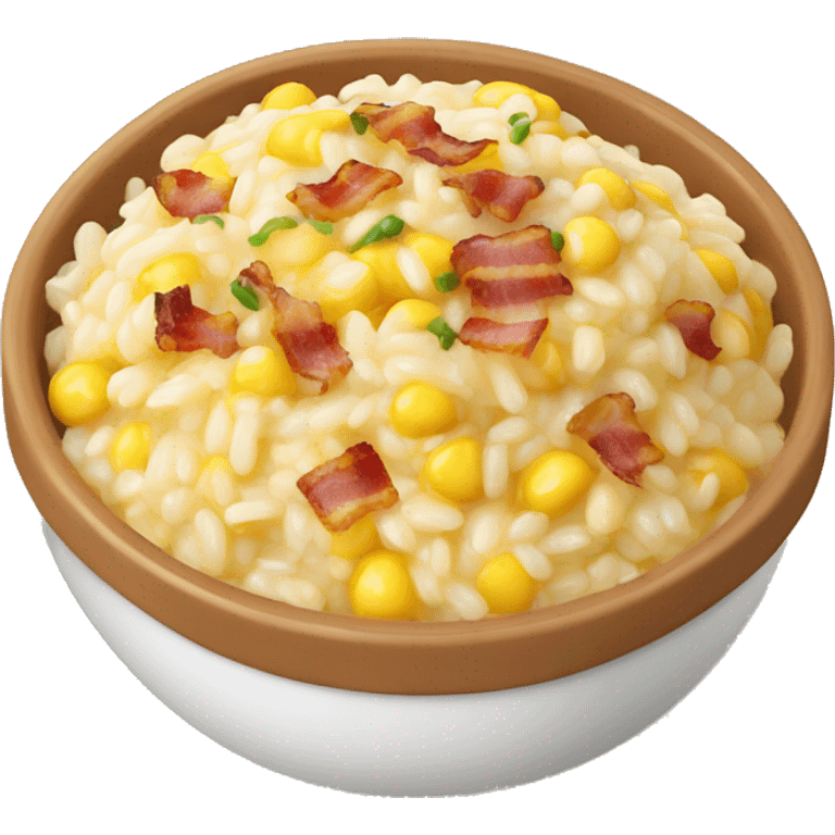 risotto with corn and bacon bits emoji