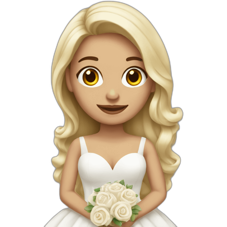 mujer en boda con cabello claro emoji