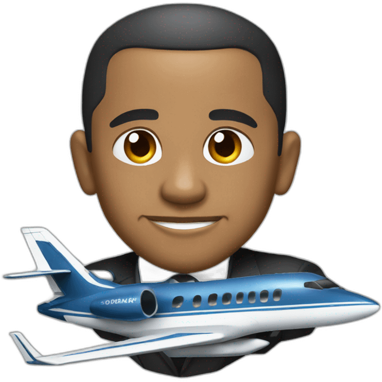 Obama in a jet emoji