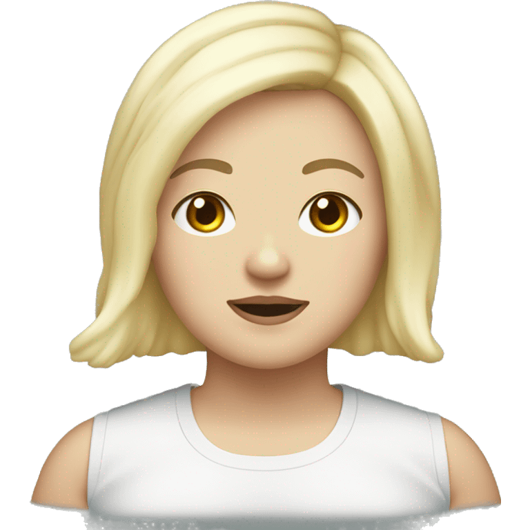 fat white girl with a black bob and a faded beard! emoji