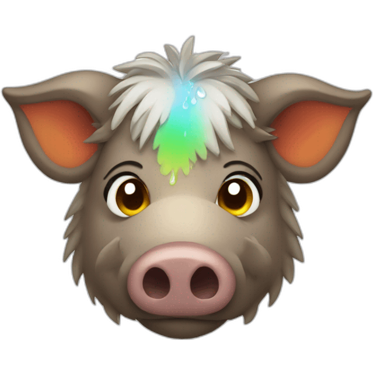 boar with rainbow tears emoji