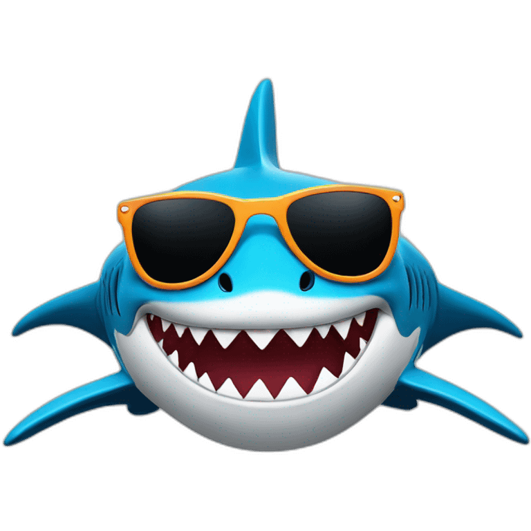 Shark wearing designer sunglasses emoji