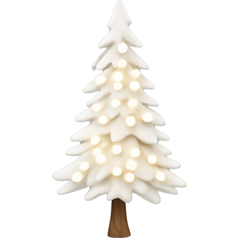  actual white fir christmas tree isolated. With Christmas lights emoji