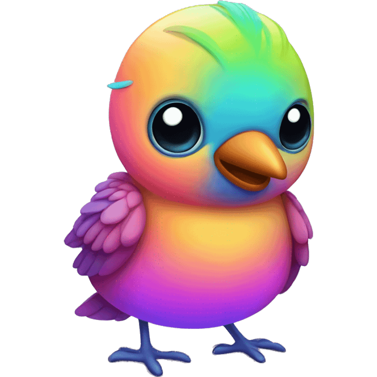 Cute neon baby bird  emoji