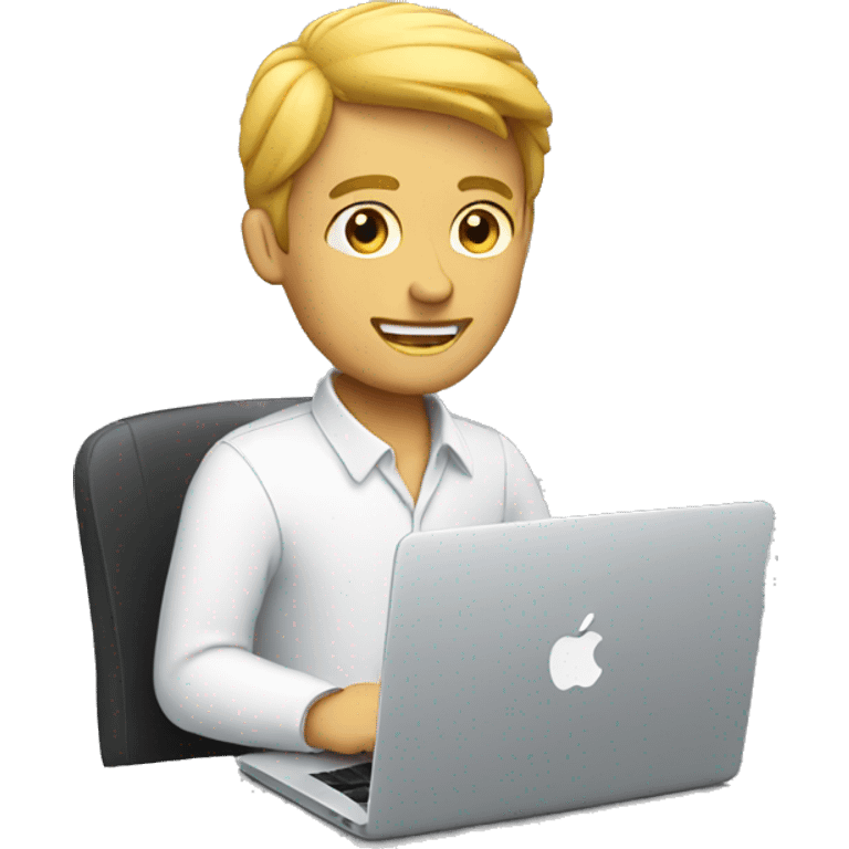 white man working macbook emoji