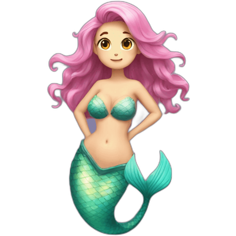 fullbody mermaid shellbra cleavage cute adorable nice emote emoji