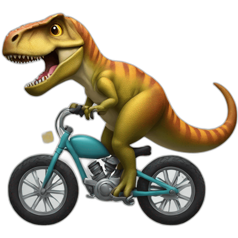 T Rex on a bike emoji