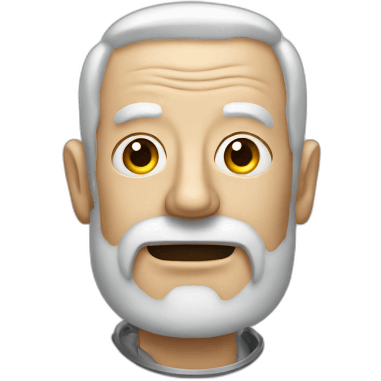 robot grandad with half metal face emoji