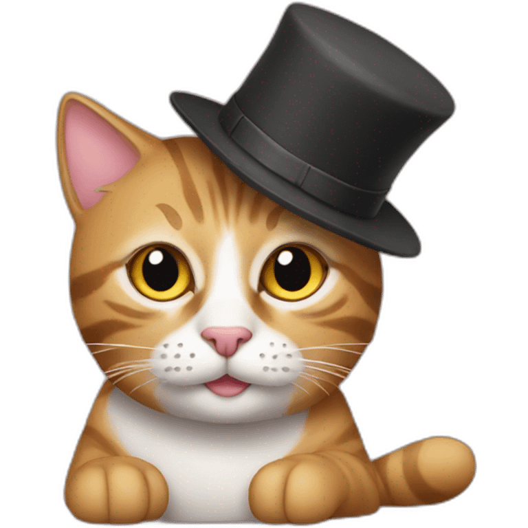 cat with hat rolling emoji