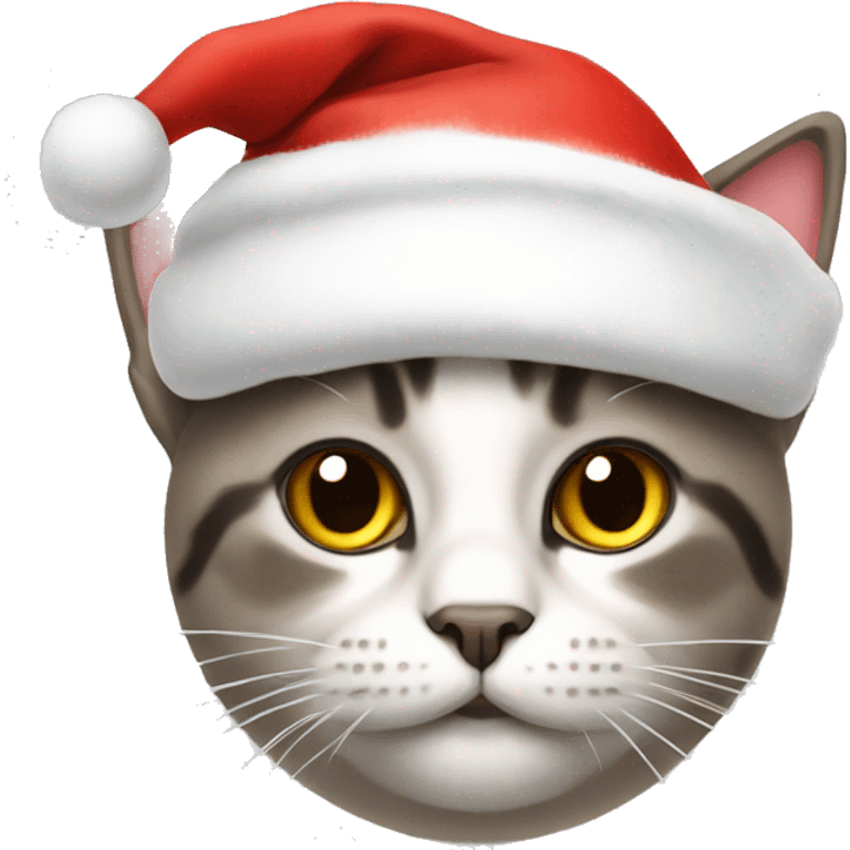 cat with a christmas hat emoji