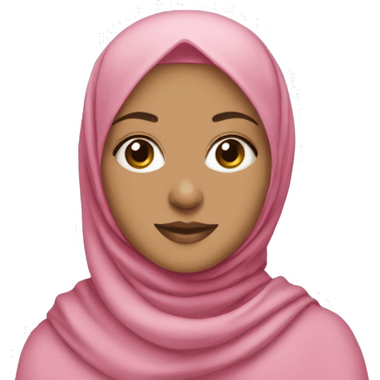 A white hijabi girl with a pink hijab  emoji