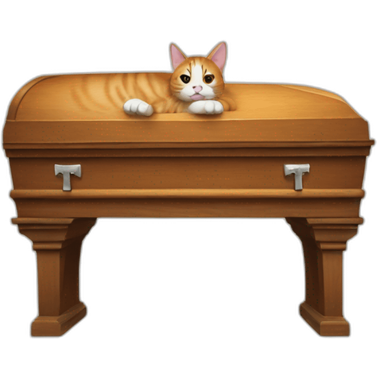 Cat banging on coffin emoji