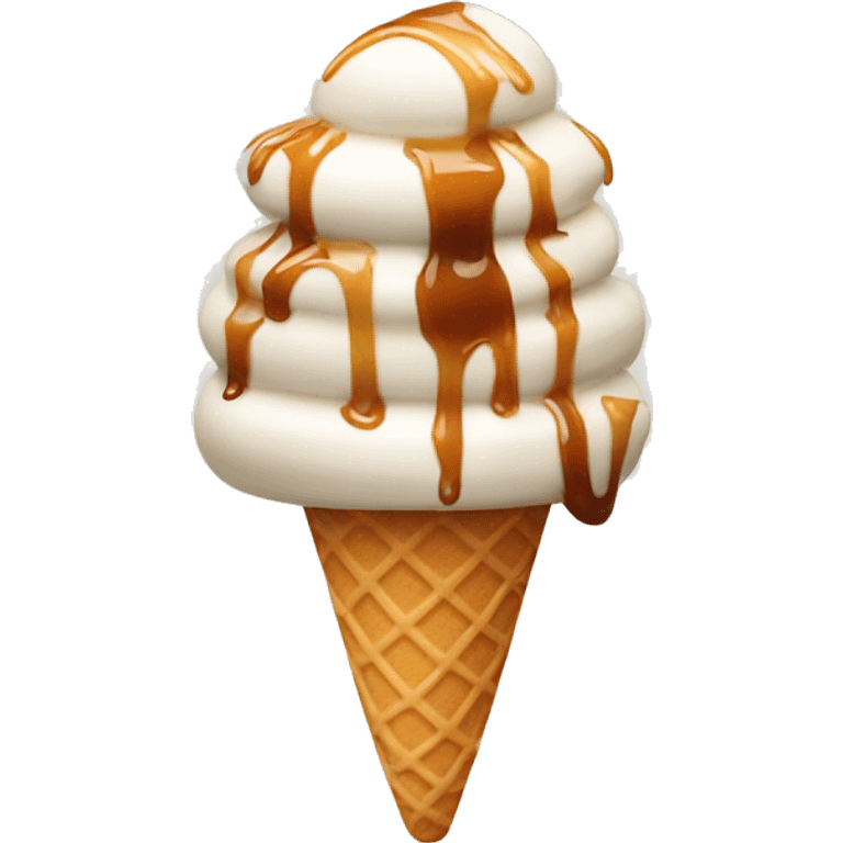 Ice cream with caramel drizzle emoji