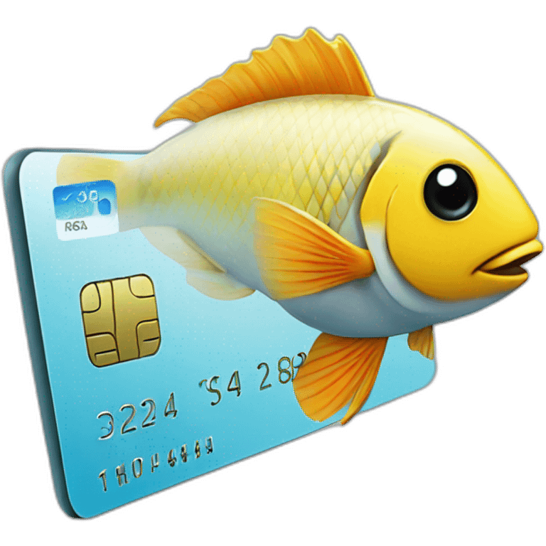 bank card with fish emoji