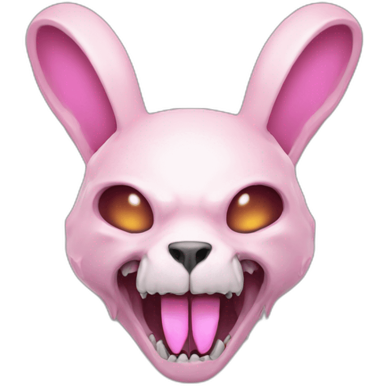 cyberpunk pale pink rage rabbit skull emoji