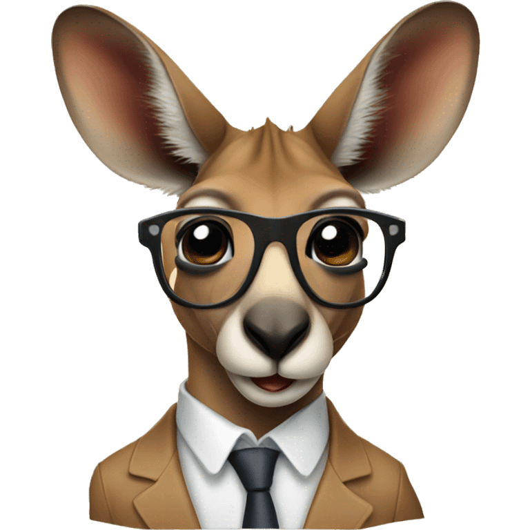 A kangaroo wearing glasses emoji