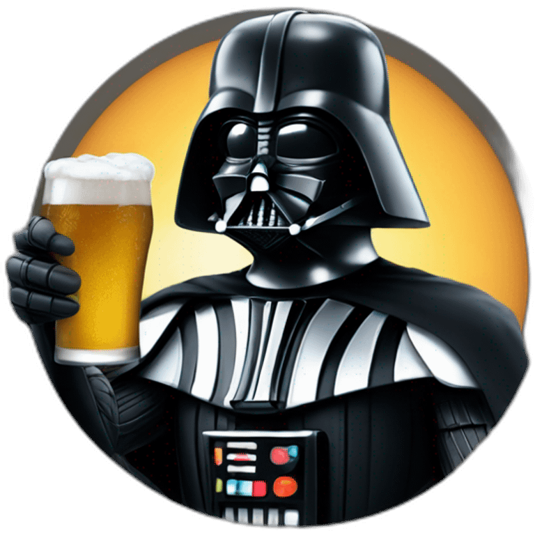 darth vader drinking a beer emoji