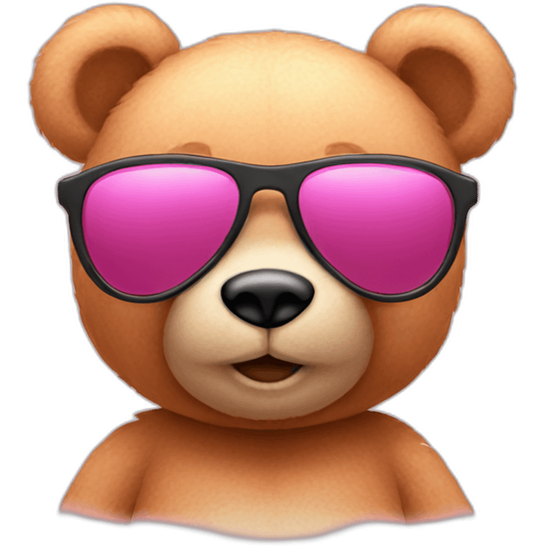 pink teddy bear with sunglasses emoji