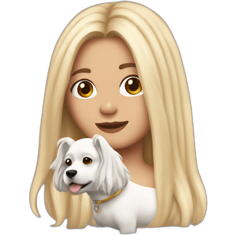 Monica chandler long hair  with whitedog emoji