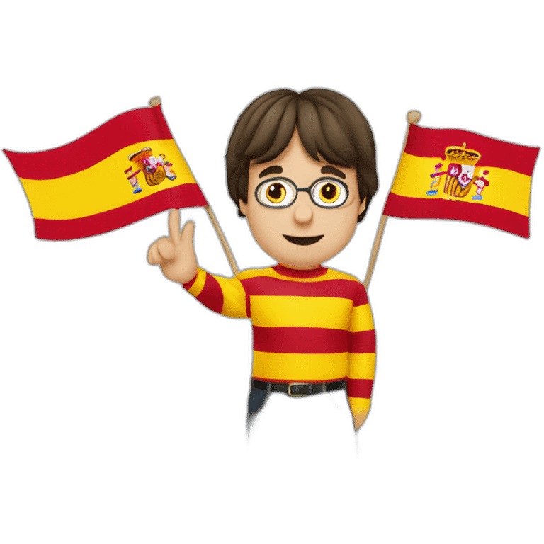 puigdemont waving spain flag emoji