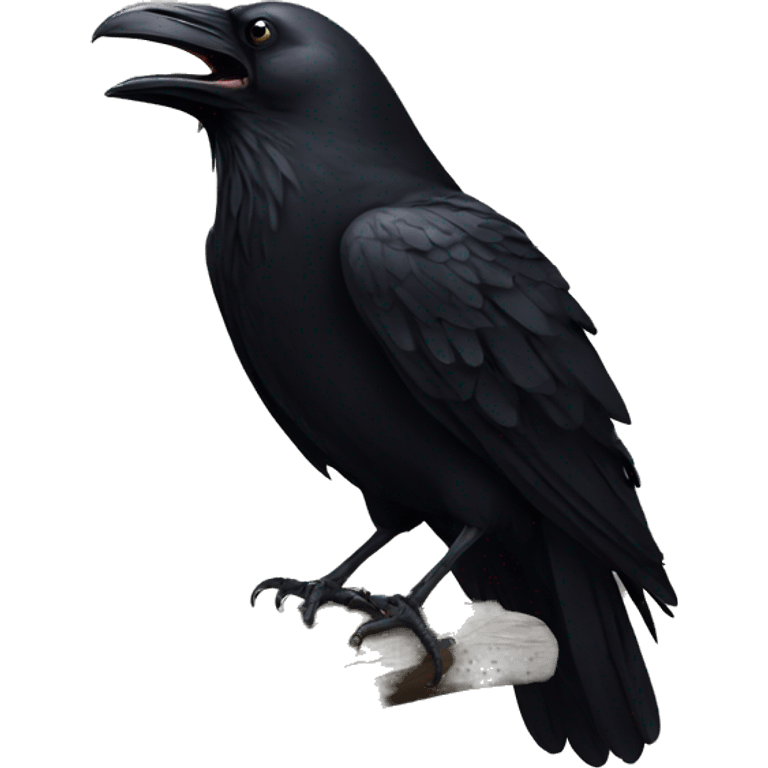 Black raven laughing emoji