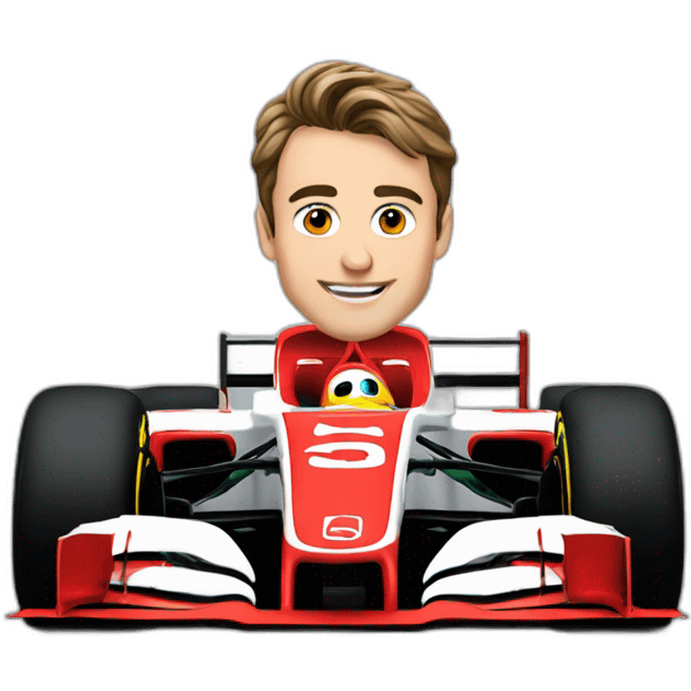 Leclerc dans une formule 1 emoji