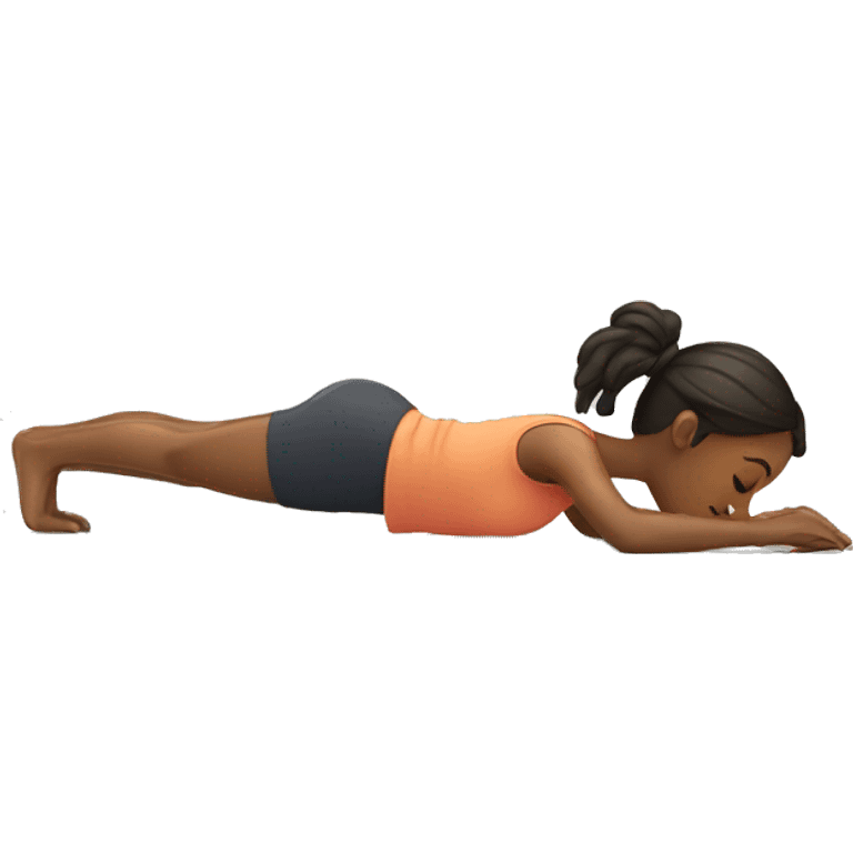 a girl doing plank emoji