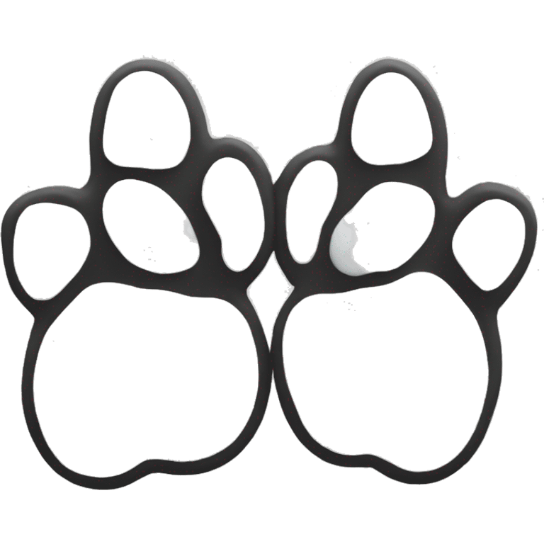 Two Snow puppy paw prints emoji