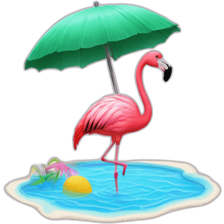 Flamingo with à bikini emoji