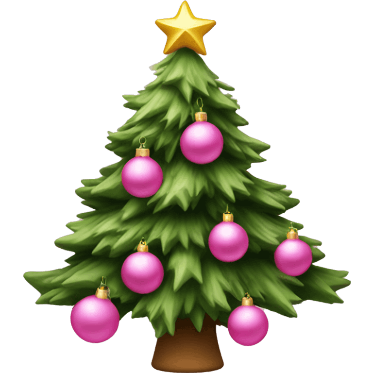 Christmas tree decorate with pink ornaments  emoji