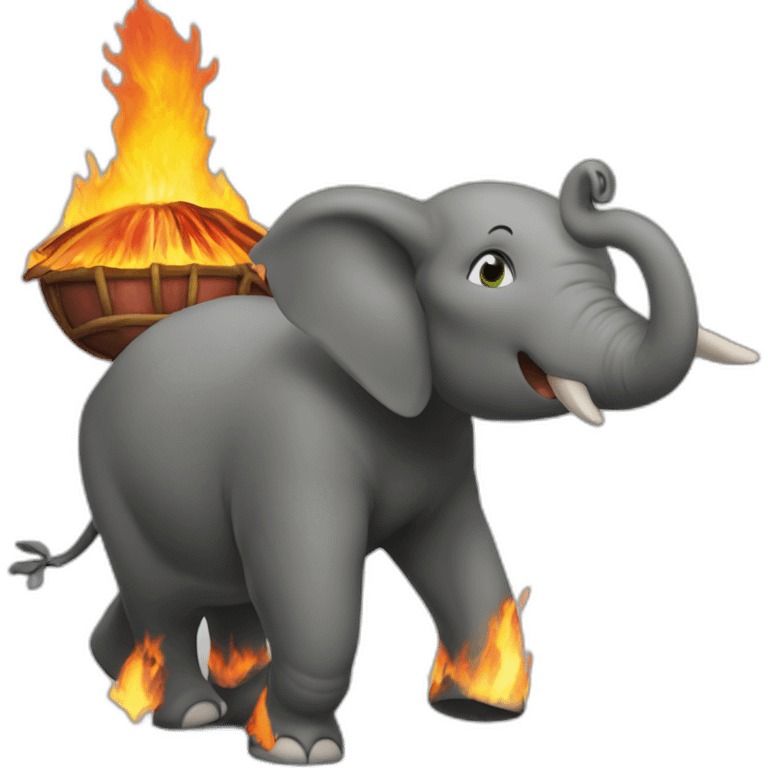 Jeanne d’arc on Fire with elephant emoji