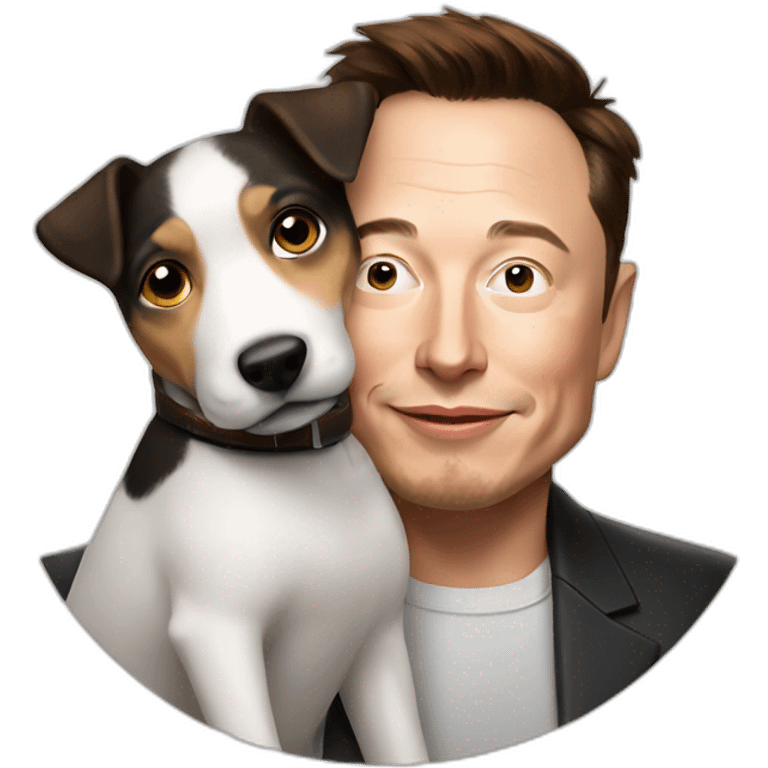 Elon musk with dog emoji