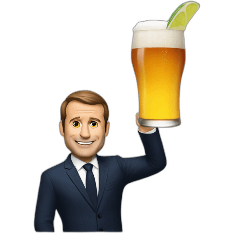 macron drink beer emoji