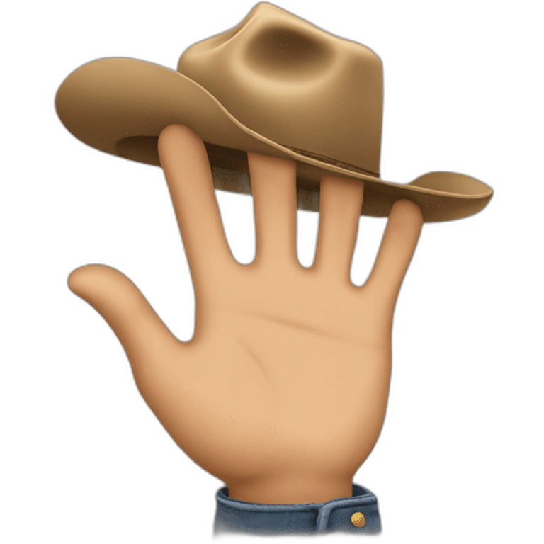 Raised hands with cowboy hat emoji