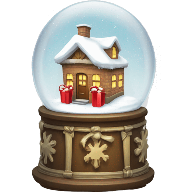 Big present snow globe  emoji