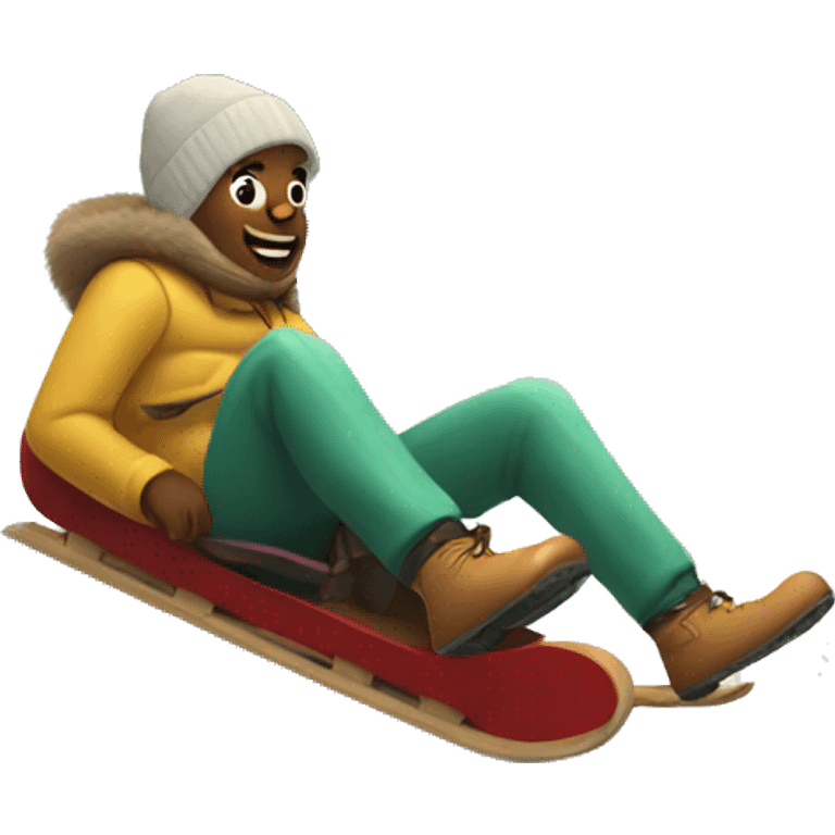 Sledding down a hill emoji