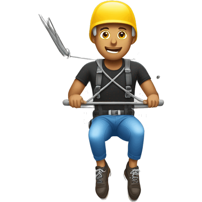 A guy under zipline emoji