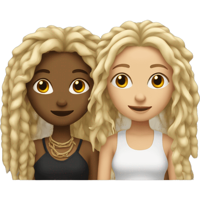 2 blonde girls in love one with dreads  emoji