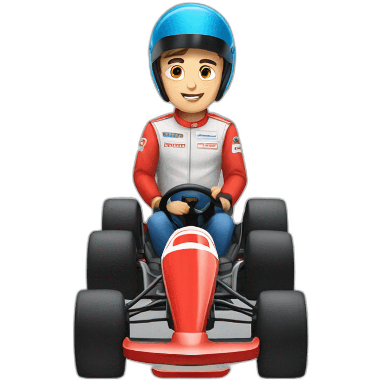 Charle Leclerc doing go kart emoji