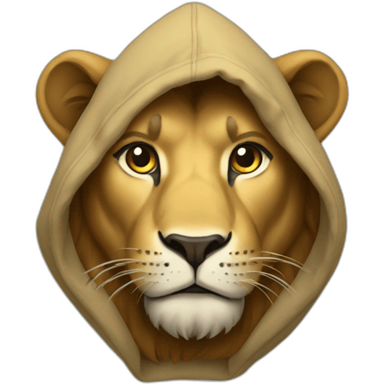 Lion wearing hoodie  emoji