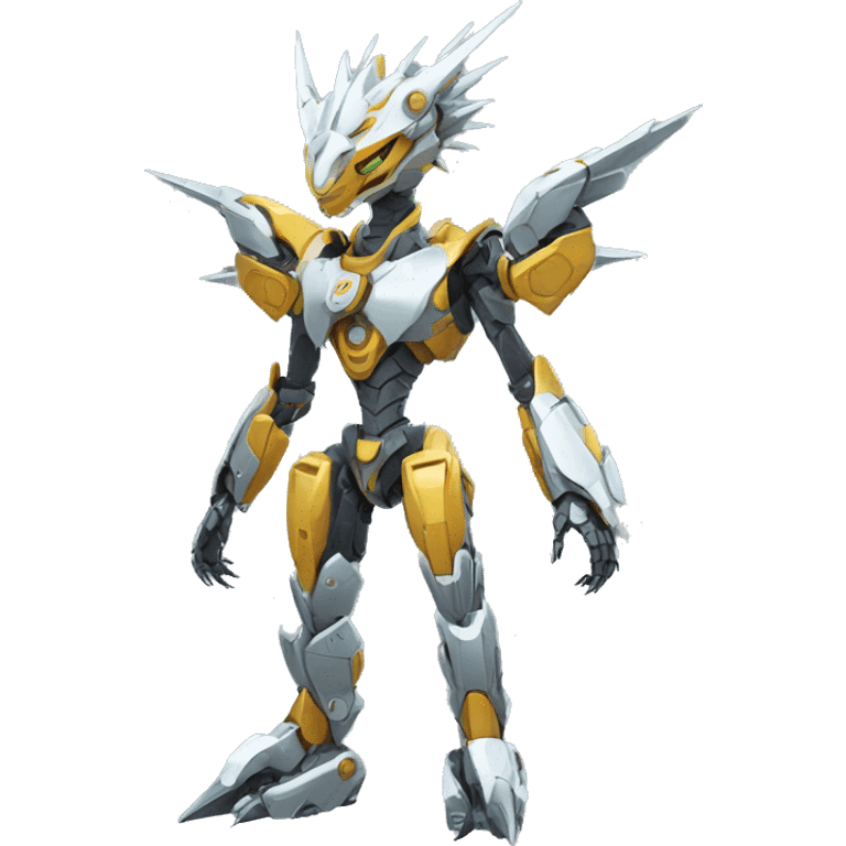 a futuristic mechanical spiky Medabot-Dragon full body emoji