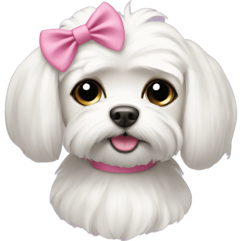 white maltese with pink bow emoji