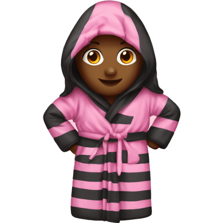 black and pink striped robe emoji